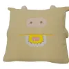 A cute beige cartoon plush pillow with ears and a pink face, featuring candy patterns, is a warm and cozy gift Item Picture